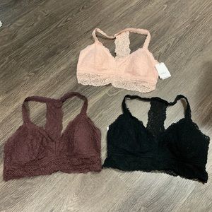 3 for price of one!! lightly-lined lace bralettes